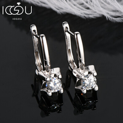 IOGOU Cercei 2023 Trend Nou Moissanite Dangle Huggie Cercei 100% 925 Cercei din argint Sterling Femeie Bijuterii originale pentru fete