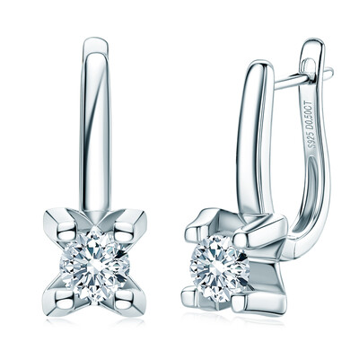 Σκουλαρίκια IOGOU 2023 Trend New Moissanite Dangle Huggie σκουλαρίκι 100% 925 ασημένια κρίκοι Γυναικεία πρωτότυπα κοσμήματα για κορίτσια