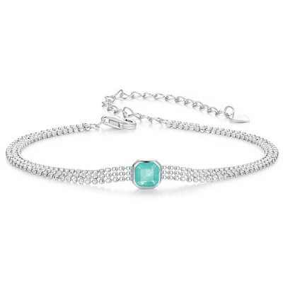 WOSTU 925 Sterling Silver Jääroosa Südameketi Käevõru Naistele Kolmekihilised helmed Ketilingid Pulmaehted Sõbrapäeva kingitus