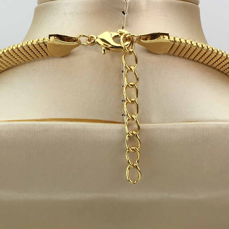 Σετ Κοσμήματα Ντουμπάι Σκουλαρίκια και κρεμαστό κρίκο ακανόνιστου σχεδίου Σετ 2 τμχ για γάμους Νυφικό κολιέ σκουλαρίκια αξεσουάρ FHK16675