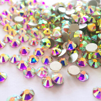 Χονδρική 14400PCS/Bag Crystal AB Glitter Non Hotfix Rhinestones Nails Charms Αξεσουάρ διαμαντιών για διακόσμηση νυχιών