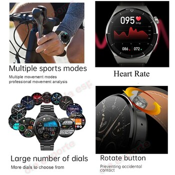 Смарт часовник Watch 4 Pro за мъже, жени Подарък 2024 г. Ново в спорта SmartWatch Ultimate Design Bluetooth телефонно обаждане Ръчен часовник GPS лента