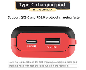 LiitoKala Lii-MP2 21700 18650 Power Bank QC3.0 Fast Charging Type-C INPUT USB Charger 20700 Mobile Power Φορτιστής μπαταρίας LCD