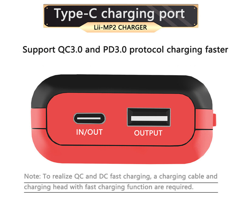 LiitoKala Lii-MP2 21700 18650 Power Bank QC3.0 Fast Charging Type-C INPUT USB Charger 20700 Mobile Power Φορτιστής μπαταρίας LCD
