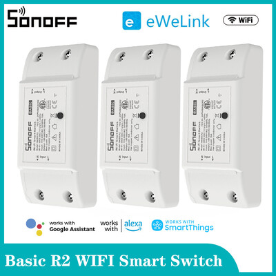 Sonoff Basic R2 Wifi întrerupător DIY Comutator inteligent Telecomandă Smart Home eWeLink APP Control Funcționează cu Alexa Google Home