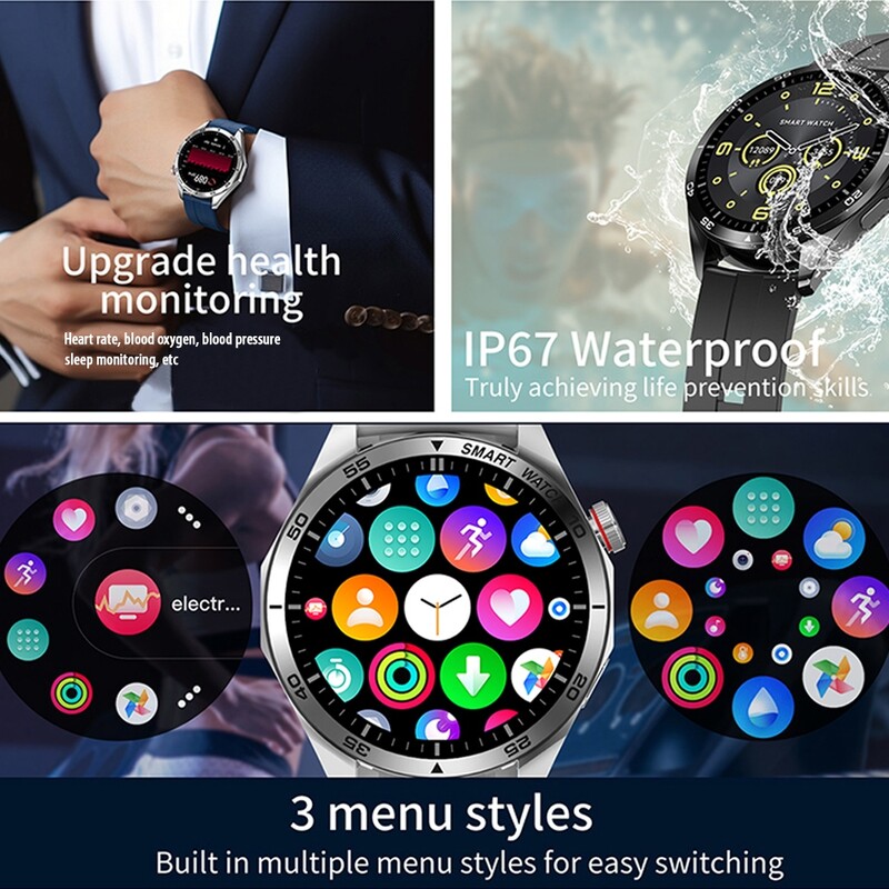 „Huawei GT4 Pro“ GPS EKG+PPG išmanusis laikrodis Vyriškas HD ekranas „Bluetooth Call“ IP68 Neperšlampami laikrodžiai „Bluod Sugar Smartwatch Woman“