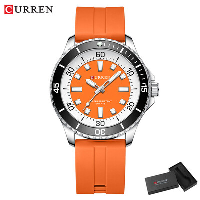 CURREN käekell meestele Mood silikoonist rihm kronograaf Sport käekell veekindel helendav sukeldumiskell Relogio Masculino