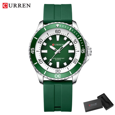 CURREN käekell meestele Mood silikoonist rihm kronograaf Sport käekell veekindel helendav sukeldumiskell Relogio Masculino
