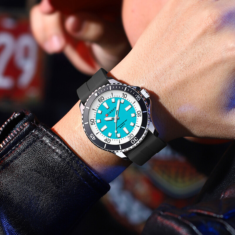 CURREN käekell meestele Mood silikoonist rihm kronograaf Sport käekell veekindel helendav sukeldumiskell Relogio Masculino