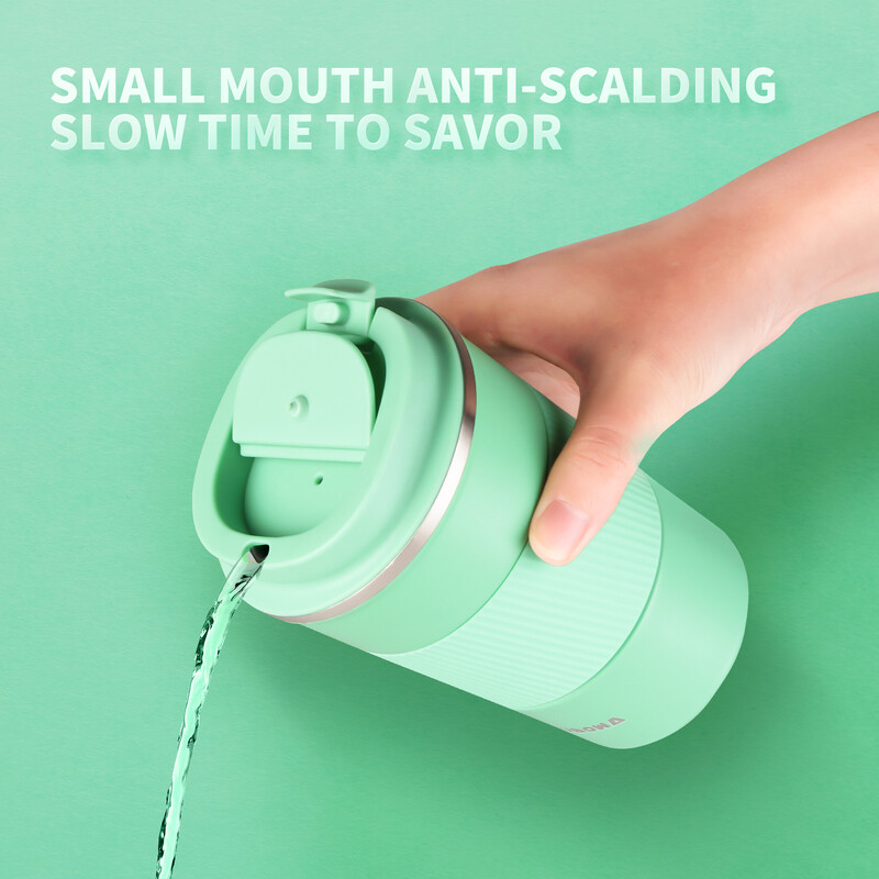 Kohvitermoskruus 380 ml roostevabast terasest lekkekindel kaas, libisemiskindel auto vaakumkolb külma joogiga reisija kuumaveepudel