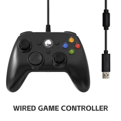 Juhtmeta/juhtmega kontroller Xbox 360 mängukontrolleri jaoks koos kahe vibratsiooniga turboga, ühildub Xbox 360/360 Slimi ja PC-aknaga