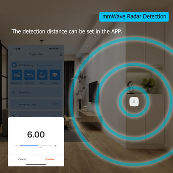 ZigBee Wifi MmWave сензор за движение за човешко присъствие с разпознаване на яркост/разстояние 5/110/220V Tuya Smart Life Home Automation