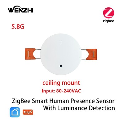 ZigBee Wifi MmWave Inimese kohaloleku liikumisandur koos heleduse/kauguse tuvastamisega 5/110/220V Tuya Smart Life koduautomaatika