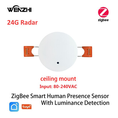 ZigBee Wifi MmWave Inimese kohaloleku liikumisandur koos heleduse/kauguse tuvastamisega 5/110/220V Tuya Smart Life koduautomaatika