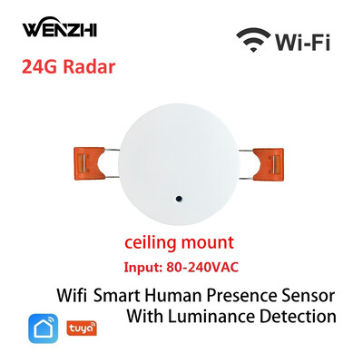 ZigBee Wifi MmWave Inimese kohaloleku liikumisandur koos heleduse/kauguse tuvastamisega 5/110/220V Tuya Smart Life koduautomaatika