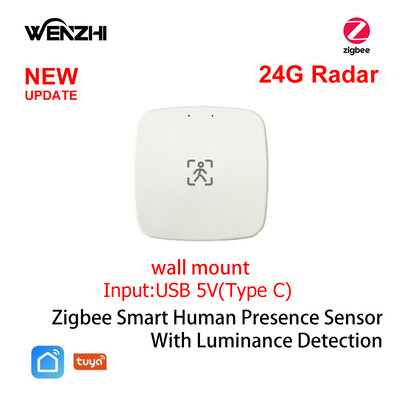 ZigBee Wifi MmWave Inimese kohaloleku liikumisandur koos heleduse/kauguse tuvastamisega 5/110/220V Tuya Smart Life koduautomaatika