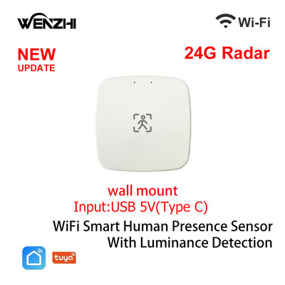 ZigBee Wifi MmWave Inimese kohaloleku liikumisandur koos heleduse/kauguse tuvastamisega 5/110/220V Tuya Smart Life koduautomaatika