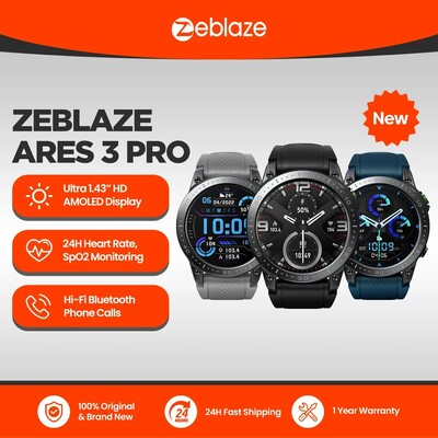 Ceas inteligent Zeblaze Ares 3 Pro Ultra HD AMOLED cu apeluri vocale 100+ moduri sportive Monitor de sănătate 24 de ore Ceas inteligent pentru bărbați