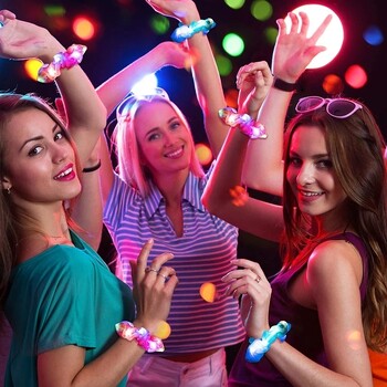 20 τεμ./Παρτίδα LED Luminous Scrunchies Hairband Ponytail Holder Headwear Ελαστική σατέν κορδέλες μαλλιών Αξεσουάρ για κορίτσια για πάρτι