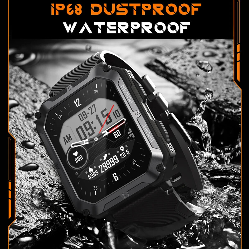 2023 m. naujas C20 Pro išmanusis laikrodis Balso asistentas BT Wireless Call Business Outdoor Sports IP68 vandeniui atsparus rankinis laikrodis, skirtas Android iOS