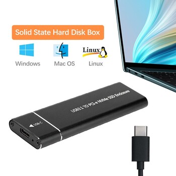 Θήκη κινητού USB3.1 M.2 SSD Enclosure Υποστηρίζει πρωτόκολλο NVME σε συμπαγή μεταλλική θήκη τύπου C για φορητό τηλέφωνο SSD για εξωτερική θήκη σκληρού δίσκου