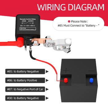 DaierTek Ρελέ διακόπτη μπαταρίας 12V Τηλεχειριστήριο μπαταρίας Αποσύνδεση Cut Off Isolator Switch Anti-Theft with Remote ControlSwitch