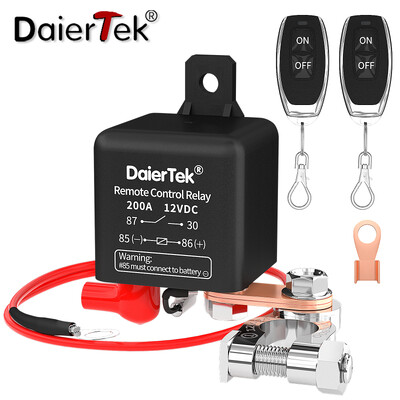 DaierTek Ρελέ διακόπτη μπαταρίας 12V Τηλεχειριστήριο μπαταρίας Αποσύνδεση Cut Off Isolator Switch Anti-Theft with Remote ControlSwitch