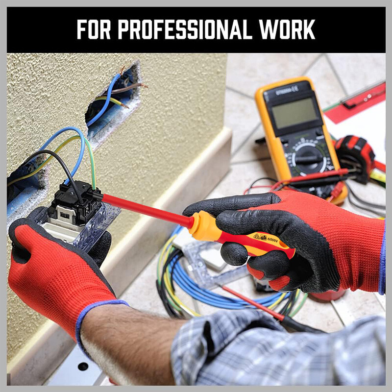 10 tk vahetatava teraga VDE isoleeritud kruvikeerajate komplekt koos ümbrisega magnetiga 500 V koduseks ja professionaalseks kasutamiseks elektrikute tööriistad