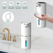 380 ml automaatne seebi dosaator puutevaba vahutav seebi dosaator USB laetav elektriline 4 taseme reguleeritav vahtseebi dosaator