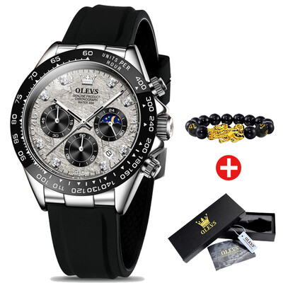 OLEVS vyriški laikrodžiai vandeniui atsparus šviečiančios mėnulio fazės data Chronografas vyriškas rankinis laikrodis prabangus originalus kvarcinis laikrodis vyrams
