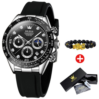 OLEVS vyriški laikrodžiai vandeniui atsparus šviečiančios mėnulio fazės data Chronografas vyriškas rankinis laikrodis prabangus originalus kvarcinis laikrodis vyrams