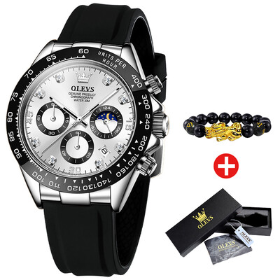 OLEVS vyriški laikrodžiai vandeniui atsparus šviečiančios mėnulio fazės data Chronografas vyriškas rankinis laikrodis prabangus originalus kvarcinis laikrodis vyrams