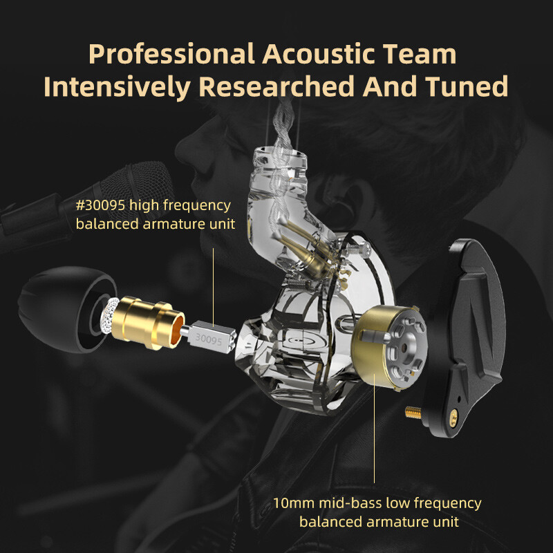 KZ ZSN PRO X Metalinės ausinės 1BA 1DD hibridinės pavaros HIFI sportinio triukšmo slopinimo ausinės KZ ZSNPROX ZES ZEXPRO DQ6S