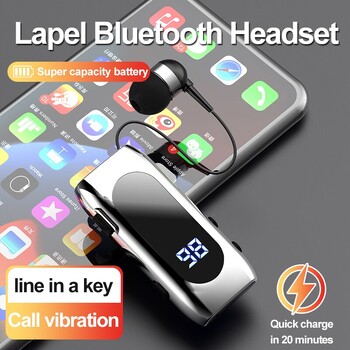 K55 Lavalier Business Bluetooth 5.2 Χρόνος ομιλίας/μουσικής ακουστικών 20 ώρες, ψηφιακή οθόνη LED, ασύρματα ακουστικά με ακύρωση θορύβου