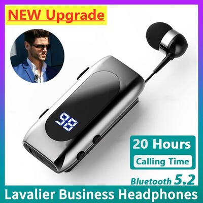 K55 Lavalier Business Bluetooth 5.2 slušalice Vrijeme razgovora/glazbe 20 sati, LED digitalni zaslon, bežične slušalice s poništavanjem buke