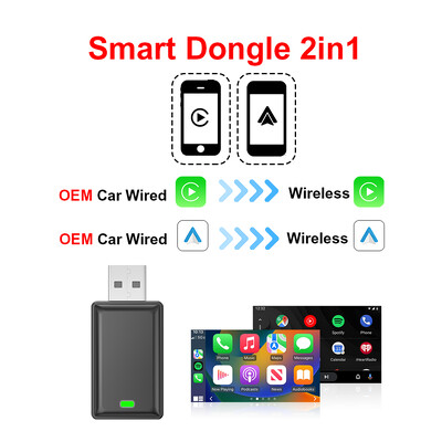 Tripodpie 2u1 bežični Carplay adapter Android Auto Smart USB Dongle Plug and Play za Havel Kia Volvo Audi MG VW Hyundai Jeep