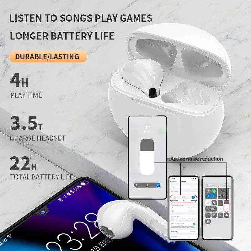 Originaal Pro 6 TWS juhtmevabad Bluetooth kõrvaklapid kõrvaklapid Mini Fone kõrvaklapid Stereo Sport kõrvaklapid Xiaomi Android kõrvaklappidele