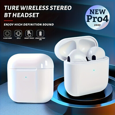 Căști fără fir Pro 4 TWS Căști compatibile cu Bluetooth 5.3 Căști impermeabile cu microfon pentru căști Xiaomi iPhone Pro4