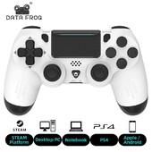 DATA FROG Controler de joc compatibil Bluetooth pentru gamepad fără fir PS4/Slim/Pro pentru computer Joystick cu vibrație dublă pentru IOS/Android