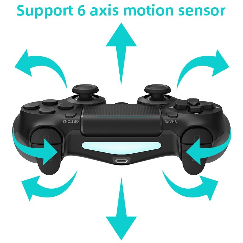 DATA FROG Controler de joc compatibil Bluetooth pentru gamepad fără fir PS4/Slim/Pro pentru computer Joystick cu vibrație dublă pentru IOS/Android