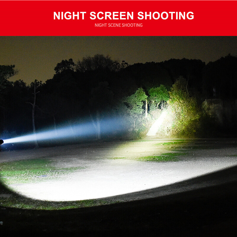 Profesionalus „High Lum“ LED žibintuvėlis medžioklei „Tactical Night Scout Lights Set L2 Fish Light“, USB įkraunamas vandeniui atsparus žibintuvėlis