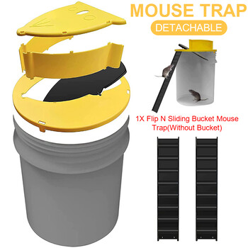 Интелигентен Pitfall Mouse Catcher Trap Bucket Автоматично нулиране Плъзгащ се капак на кофата Автоматично нулиране след улавяне на мишки