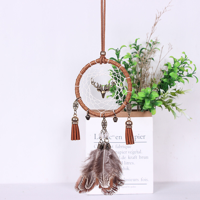 Retro mini svajonių gaudyklė automobilio pakabukas svajonių gaudyklė automobilio dekoravimo krepšys svajonių gaudyklė dekoracija svajonių gaudyklė