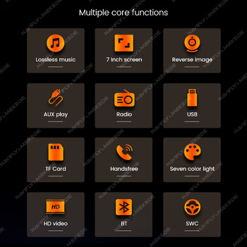 7-инчов HD сензорен екран Интелигентна система Автомобилен мултимедиен MP5 плейър за универсална поддръжка Резервна камера SWC Mirror Link AUX-In