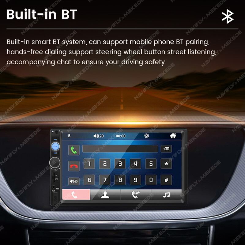 Ecran tactil HD de 7 inchi Sistem inteligent pentru mașină Multimedia Player MP5 pentru suport universal Cameră de rezervă SWC Mirror Link AUX-In