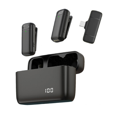 Θήκη φόρτισης μικροφώνου K30 Wireless Lavalier Μικρόφωνο Φορητή εγγραφή ήχου βίντεο για iPhone Android Notebook Live Gaming Mic