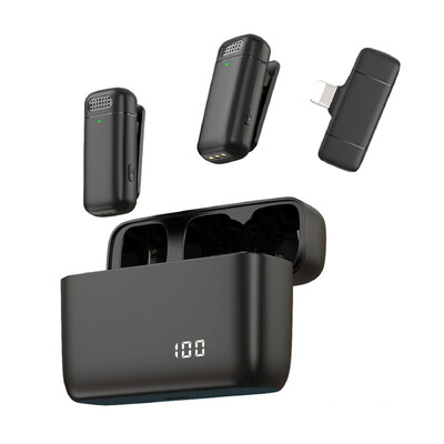 Θήκη φόρτισης μικροφώνου K30 Wireless Lavalier Μικρόφωνο Φορητή εγγραφή ήχου βίντεο για iPhone Android Notebook Live Gaming Mic