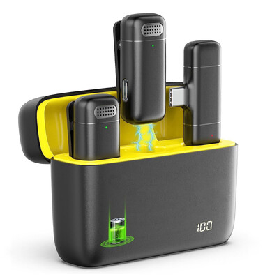 Θήκη φόρτισης μικροφώνου K30 Wireless Lavalier Μικρόφωνο Φορητή εγγραφή ήχου βίντεο για iPhone Android Notebook Live Gaming Mic