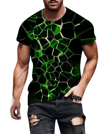 3D printed T-shirt 2024 Ευρωπαϊκή και Αμερικάνικη Άνοιξη και Καλοκαίρι νέο ανδρικό μπλουζάκι casual τοπ με στρογγυλή λαιμόκοψη και κοντά μανίκια 