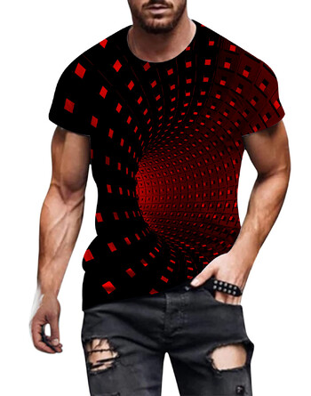 3D printed T-shirt 2024 Ευρωπαϊκή και Αμερικάνικη Άνοιξη και Καλοκαίρι νέο ανδρικό μπλουζάκι casual τοπ με στρογγυλή λαιμόκοψη και κοντά μανίκια 